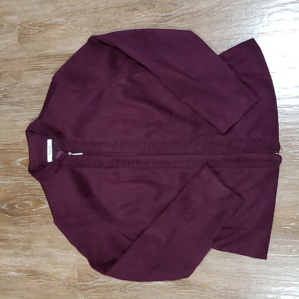 (L) TanJay Office Workwear Evening Lightly Padded Shoulders Faux Suede
